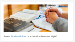Widget to student guides on MyLO home page
