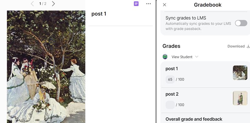 Give grades to your students posts in padlet